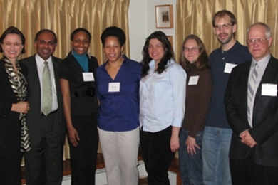 From left to right: Sophie Vandebroek; Subra Suresh; Xerox-MIT Fellows Rhonda Jordan (ESD), Melissa Smith (MSE), Biliana Kaneva (EECS), Amy Mueller (CEE), and Greg Little (EECS); and Vice President James R. Larson, Xerox Research Center, Webster, NY.