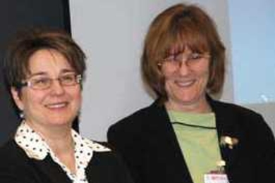Anna Jasonides (left) and Joan Hill led a group on handling holiday food challenges if you have diabetes.