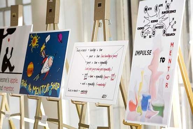 Four of the many entries to the Poster Contest for Mentoring in Research.