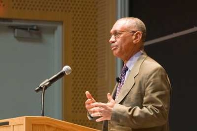NASA Administrator Charles F. Bolden Jr. discusses the agency’s future during a visit to MIT on Monday, May 10.