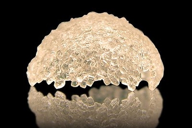 A half sphere of polymer cubes built by researchers at the MIT-Harvard Division of Health Sciences and Technology.