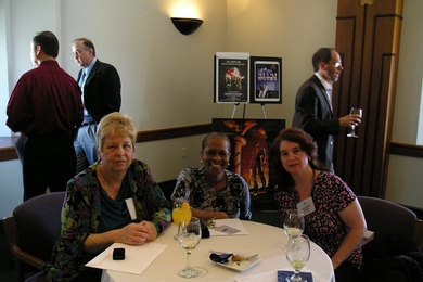 From left, Doris Ann Elsemiller, Barbara Layne and Sherry Houde are among the new Quarter Century Club members.