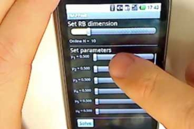 New software that runs on a smart phone can approximate in seconds computations that would take a supercomputer hours. The software works for problems whose form is know but whose particulars aren't; slider bars allow users to set the values for which they want the problems solved.