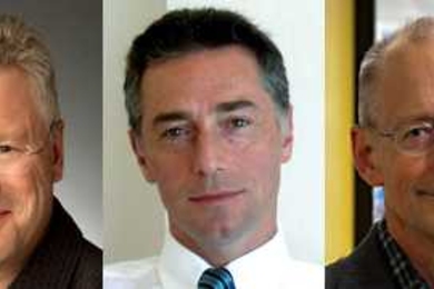 From left to right, Thomas Levenson, Richard Locke and James Paradis.