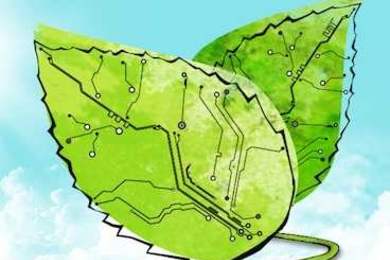 leaf with electronic circuitry 