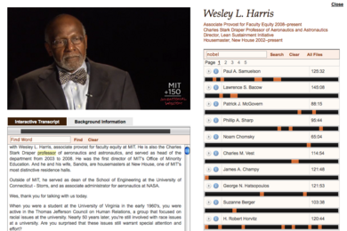 A screenshot from a video on the Infinite History website.
