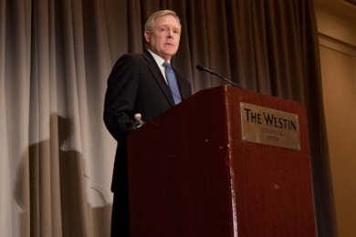 Ray Mabus, U.S. Secretary of the Navy, addresses the 2011 MIT Energy Conference