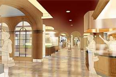 An architect’s rendering of The Howard Dining Hall.