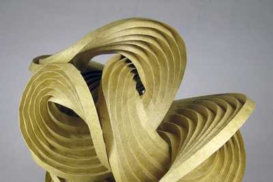 "Natural Cycles," part of a series of curved origami structures created by Erik and Martin Demaine.