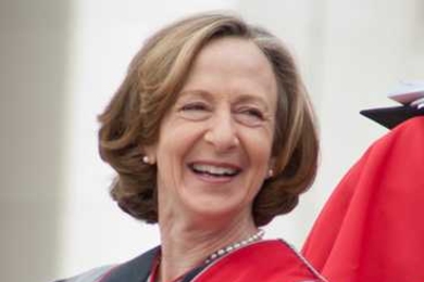 MIT President Susan Hockfield on stage during Friday's Commencement ceremony. 