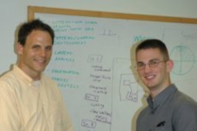 Professor Franz Hover, left, and Adam Doroski, the 2011 recipient of Dean A. Horn Award.