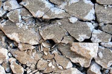 Pieces of cracked cement in tessellation