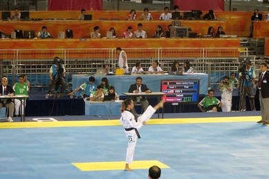 Rene Chen '07 performing Taebaek at the World University Games in Shenzhen, China.