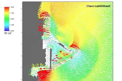 This visualization of the FVCOM simulated inundation process caused by the earthquake-induced tsunami in Japan on March 11 was designed by C. Chen and created by P. Xhe, with help from Z. Lai, G. Gao and Q. Xu.