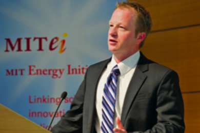 Christopher R. Knittel, the William Barton Rogers Professor of Energy Economics, discusses policy options for addressing climate change during an MIT Earth Week colloquium in April 2011. Knittel holds the first endowed chair enabled by MITEI in order to recruit faculty in key disciplines for MIT energy research and education.