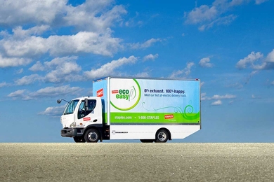 New MIT research suggests that electric delivery trucks, like this one, can help both the environment and the business bottom line.