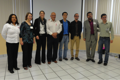 Several Imagínate team members and facilitators who worked with students in January. (L to R: Elena Vazquez, Mary Masterman, Sarah Bruce, Enrique Garcia, Cole Shaw, Drew Zoller, Dr. Jorge Huerta, Francisco Valenzuela)