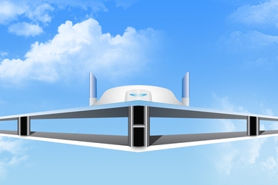 Conceptual drawing of a supersonic biplane.