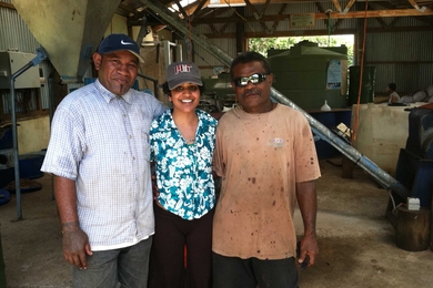 Divya Agarwal, center, in Fiji.