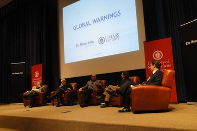 <i>The Boston Globe</i> and UMass-Amherst host 'Global Warning,' a panel on climate change at the Boston Public Library on April 13. 