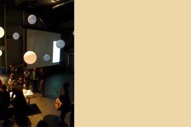 A view of the exhibit showing balloons from 'A Ritual for Memory.'