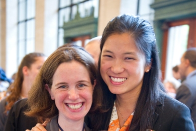 Kimberly Benard, left, assistant director of the Global Education and Career Development Center and recipient of the 2012 Laya Wiesner Community Award, and Stephanie Lin, right, recipient of the 2012 Priscilla King Gray Award.