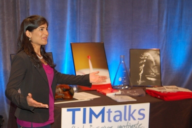 MIT senior and biology major Anjali Thakkar at the TIMtalks event on Wednesday night.