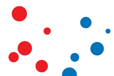 Are the red dots bigger than the blue dots? New research about the way people answer this question may shed light on our cognitive processes.