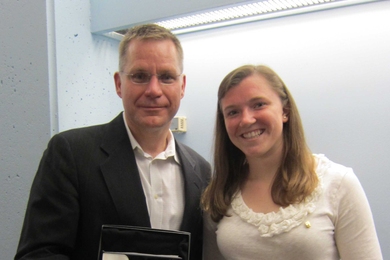 Steve Baker with Molly McShane from the Alpha Phi sorority at the 2012 FSILG awards.