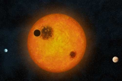 Artist depiction of a star with some planets orbiting