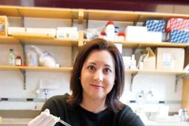 Michelle O’Malley (above) and Chris Kaiser, both of biology, are figuring out exactly how fungi from the digestive tract of a horse break down tough fibers in grasses—understanding that could lead to better methods of making biofuels from cellulosic biomass.