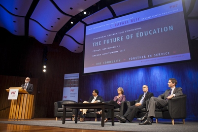 MIT Chancellor Eric Grimson PhD '80, the symposium chair, delivered the event's opening remarks.