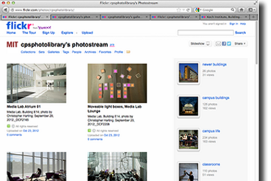 A screenshot from the CPS Flickr account homepage. <a href="http://web.mit.edu/cps/photos.html" target="_blank">Read the CPS photo guidelines</a>.