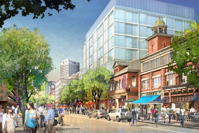 illustration of a busy street scene