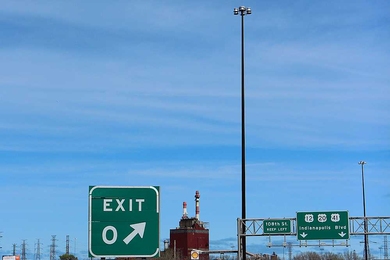 Road sign saying "Exit 0"