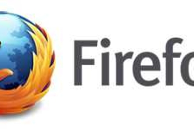 An orange fox wraps around blue orb with the text "Firefox".