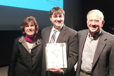 Dan Livengood (center) with Eva and Dan Roos.