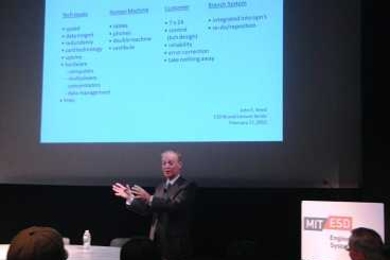 John Reed, current chair of the MIT Corporation and retired chairman and CEO of Citigroup, Inc., presented the Brunel Lecture on Complex Systems on Feb. 27.