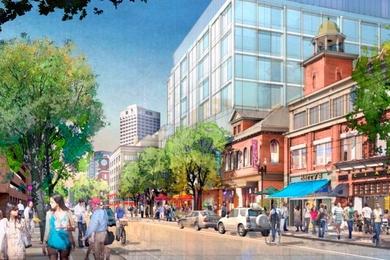 illustration of a busy street scene