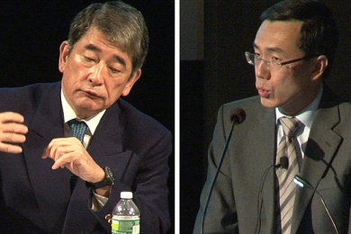 Yukio Okamoto, left, is a Robert E. Wilhelm Fellow at the MIT Center for International Studies and a former special advisor to the prime minister of Japan. Liu Weimin is minister counselor at the Chinese embassy in Washington, D.C.