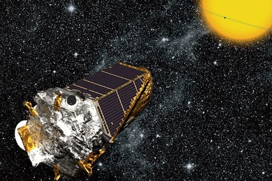 Illustration of the Kepler telescope space observatory that researchers are using to identify Earth-sized exoplanets. 