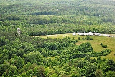 MIT researchers are participating in a large study of the atmosphere in the southeastern United States. They have set up their equipment in one of the trailers at this field site in the Talladega National Forest in Alabama.