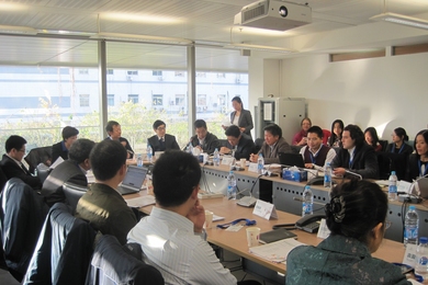 Researchers meet with policymakers to discuss policy scenarios for the study. 