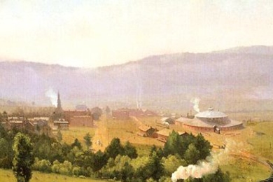 Detail, 'The Lackawanna Valley,' by George Inness, 1855