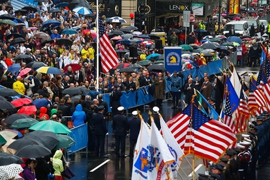 People gathered at the finish line of the Boston Marathon for the first anniversary of the bombings.