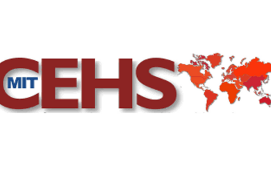 MIT Center for Environmental Health Services logo with rendering of the seven continents on right