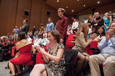 Applauding the new members of MIT's Phi Beta Kappa chapter, Xi of Massachusetts.