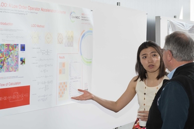 NSE graduate student Lulu Li's poster describes her work on computational physics methods for modeling and simulation of nuclear reactor cores.