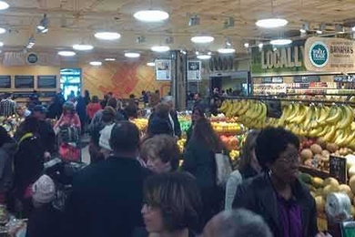 Interior of Whole Foods Market on Grand Opening Day.