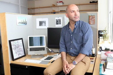 John Arroyo conducting research about art, culture, and civic space at the historic confluence of the Los Angeles River and the Arroyo Seco in Northeast Los Angeles.